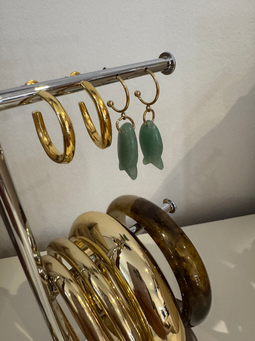 Pendientes aro pez green