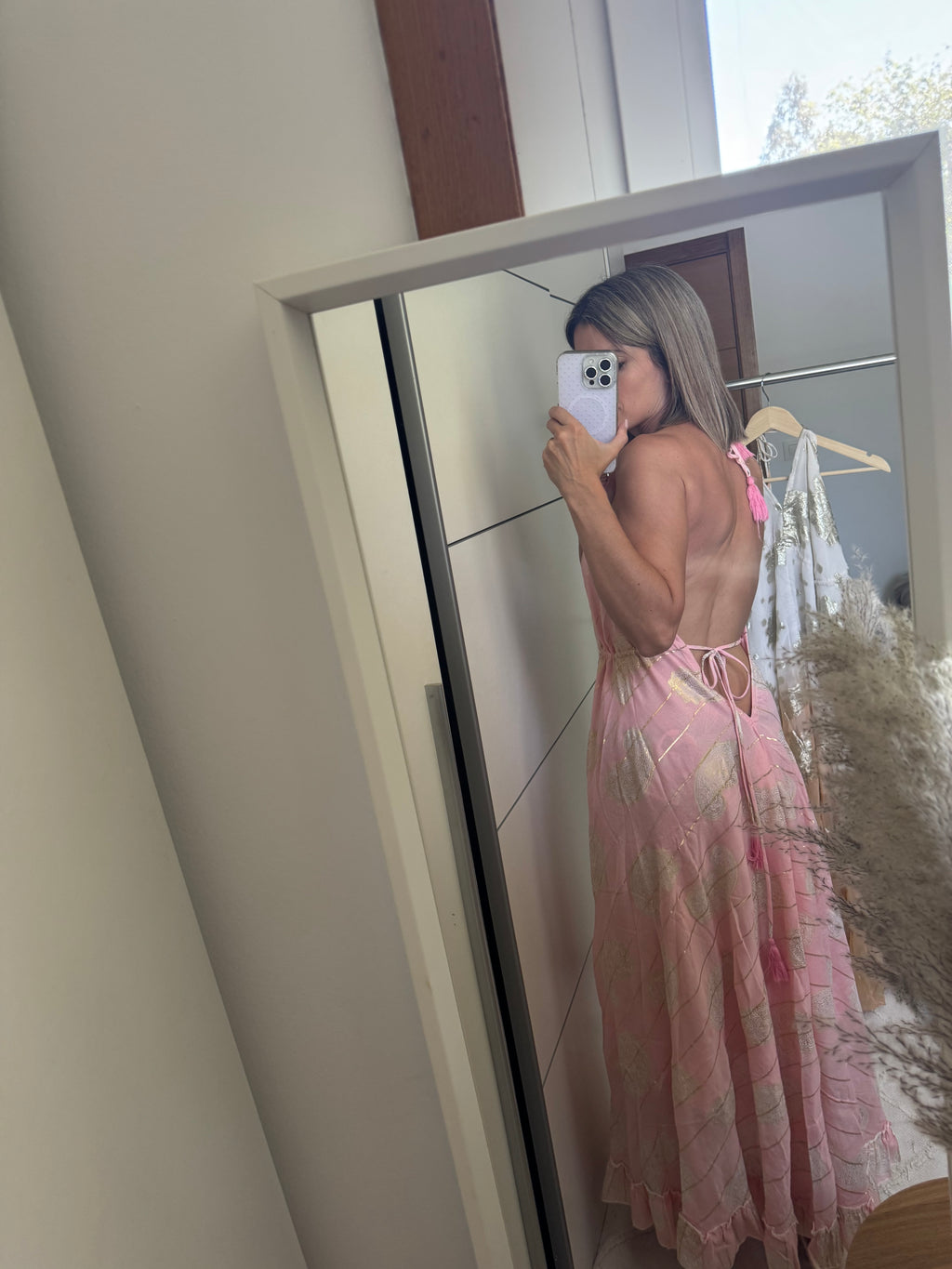 Vestido largo rosa