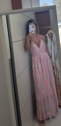 Vestido largo rosa