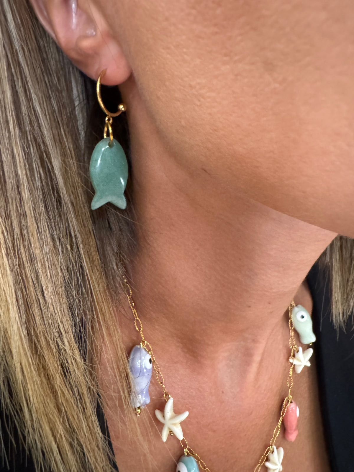 Pendientes aro pez green