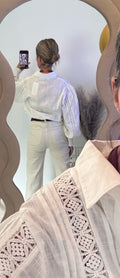 Vaquero Wide Leg Beige