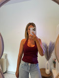 Top cuello halter granate