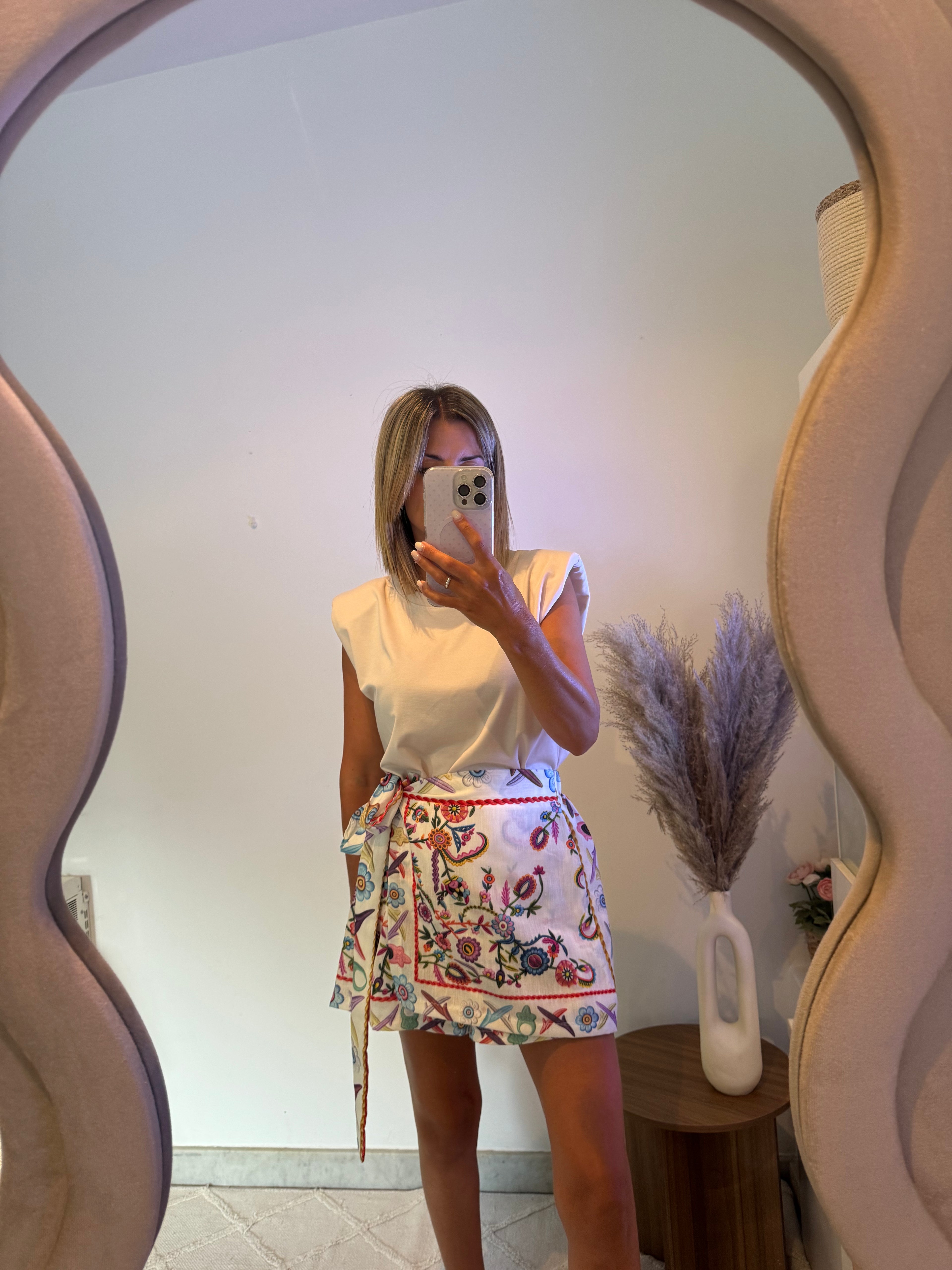 Falda pantalón pareo flores